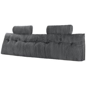 VEVOR Headboard Pillow, King Size Wedge Headboard Pillow with 2 Side Pockets and 2 Headrests, Bed Wedge Pillow with Washable Flannel Cloth